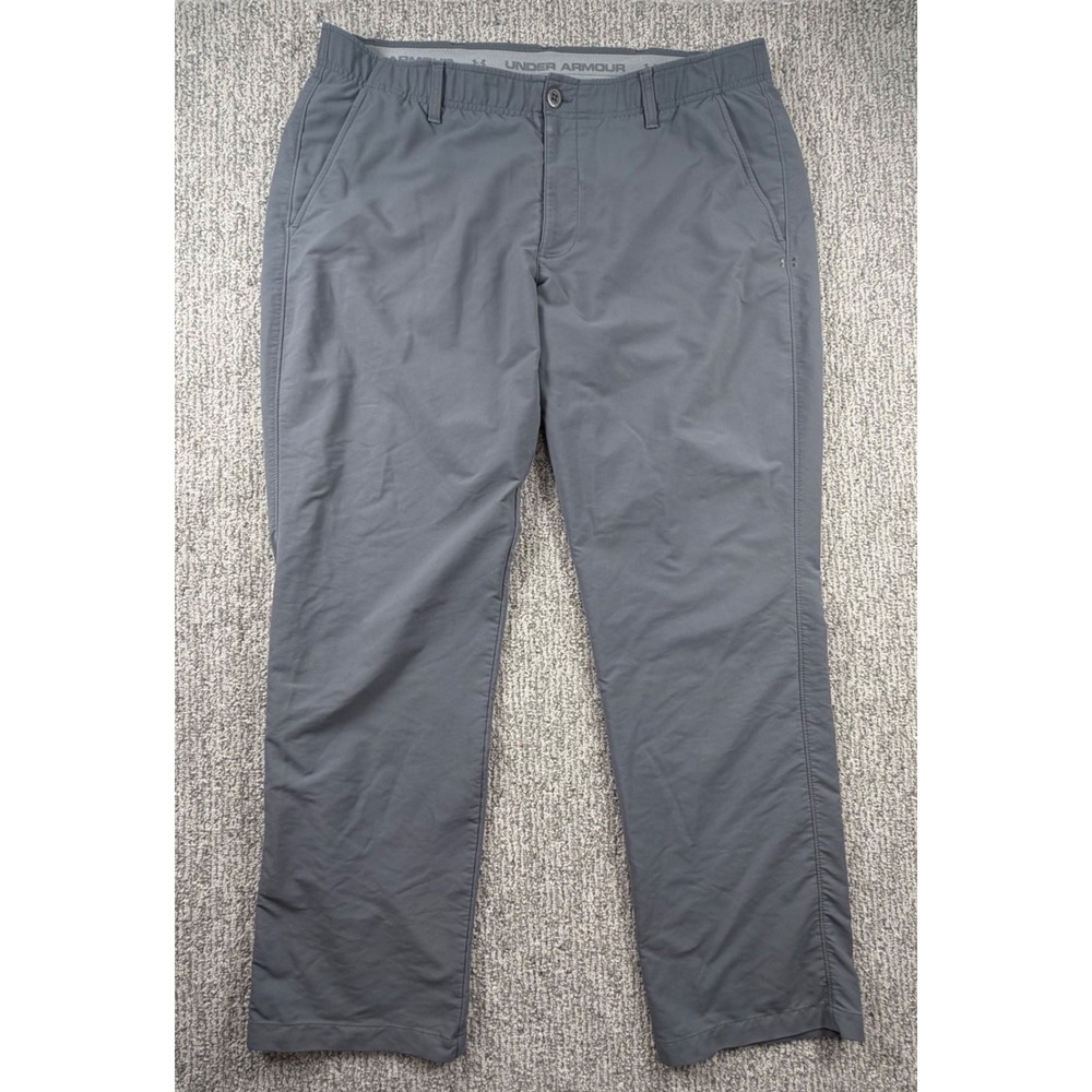 Under Armour Golf Pants Men 40/32 Gray Straight Leg Performance 1342263